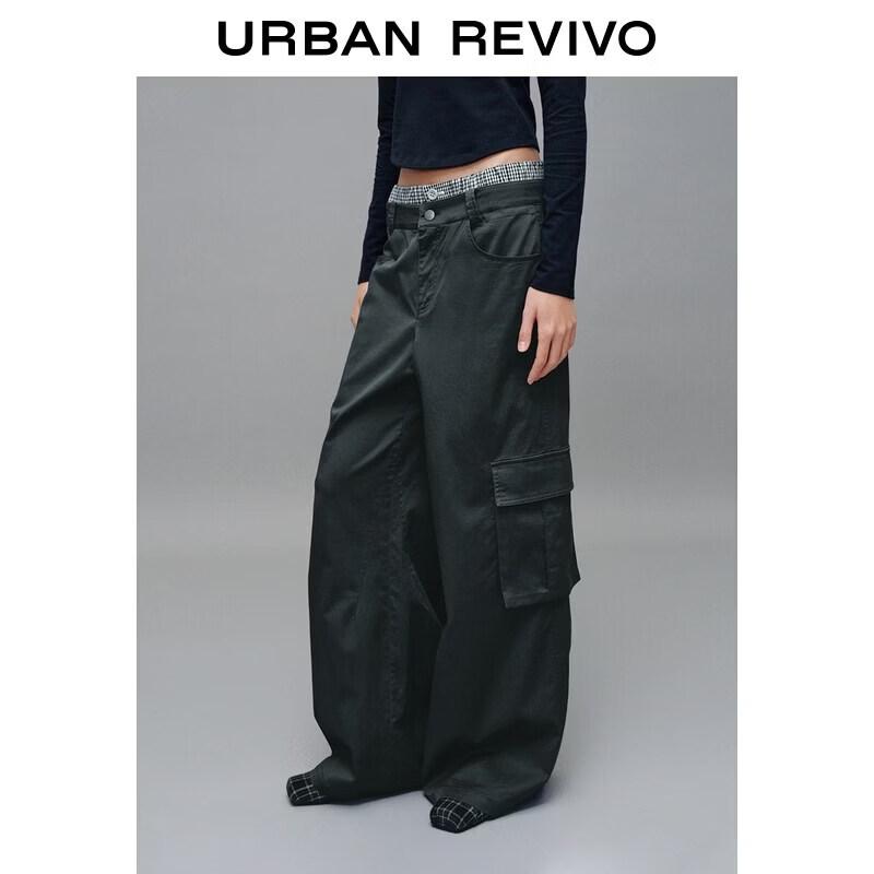 UR Women s Contrast Plaid Wide-Leg Pants S