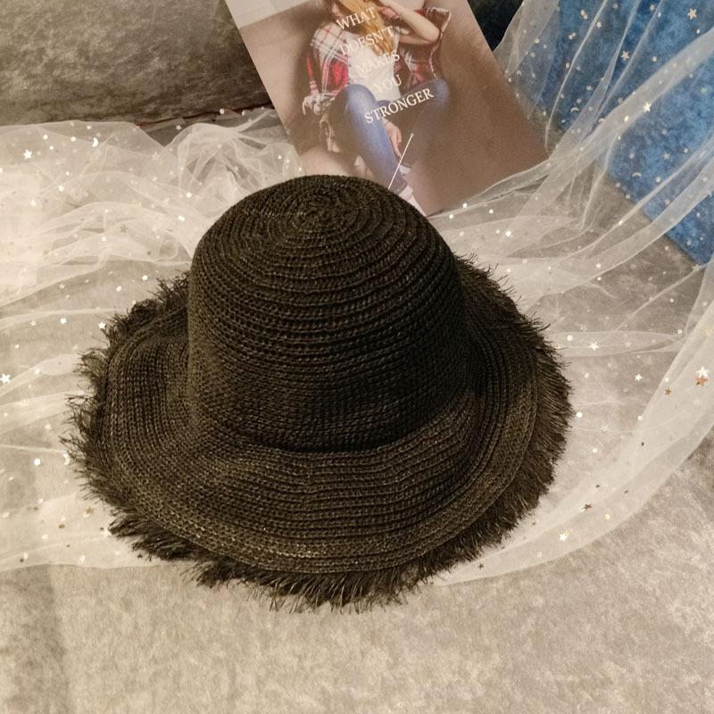 Internet Celebrity Hat Lady Big Eaves Burr Breathable Straw Hat Summer Sunshade Sunscreen Bucket Hat Beach Hat