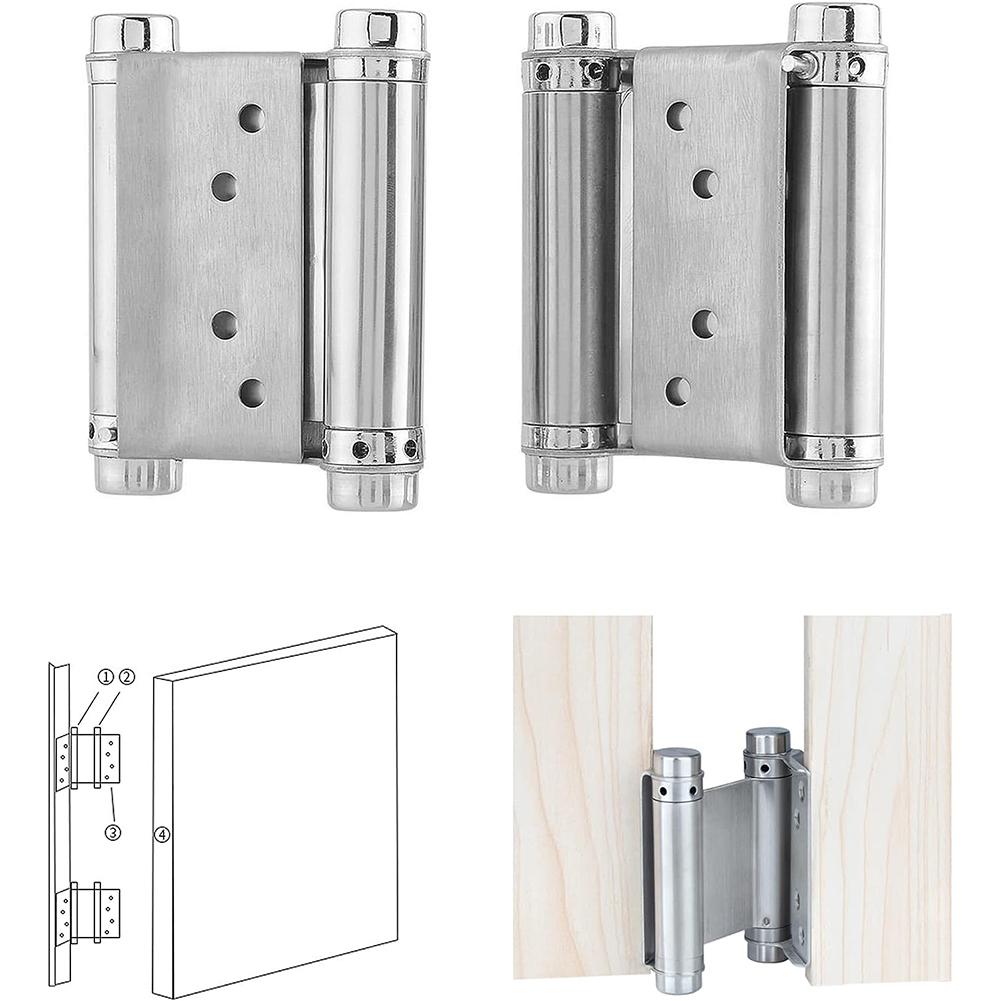 Silver Stainless Steel Two Way Door Hinge Rust Proof and Smooth Movement