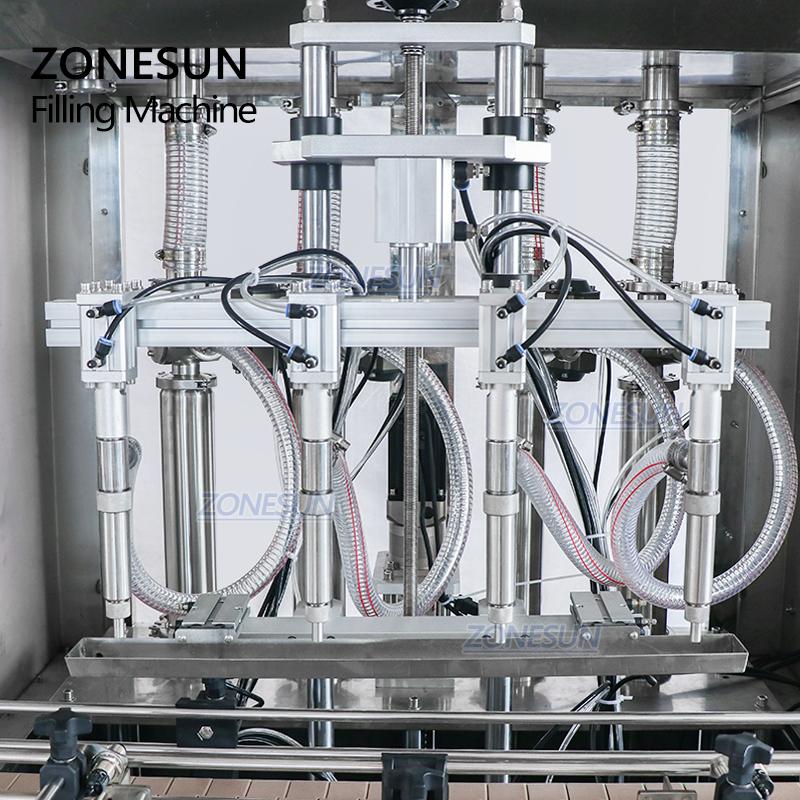 ZONESUN ZS-SV4G  Automatic Paste Honey Cream Quantitative filler Machine Servo Motor Liquid Water Bottle Filler Four Nozzles