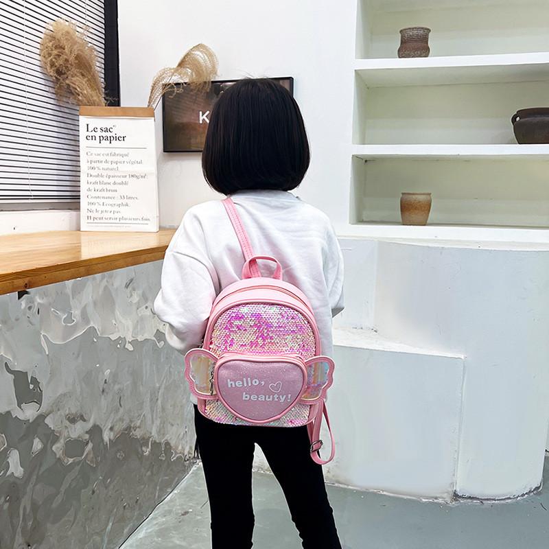 Love Book Children Wings Bag Kindergarten Cartoon Cute Glitter Leisure Small Bag