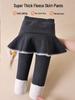 Girls' Thick Fleece-Lined Skirted Leggings for Winter