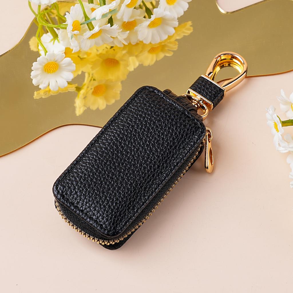 Fashion and Creative Zipper Car Key Case Women Men Compact and Mini Pu Car Key Holder Unisex Key Organizer Car Accessories