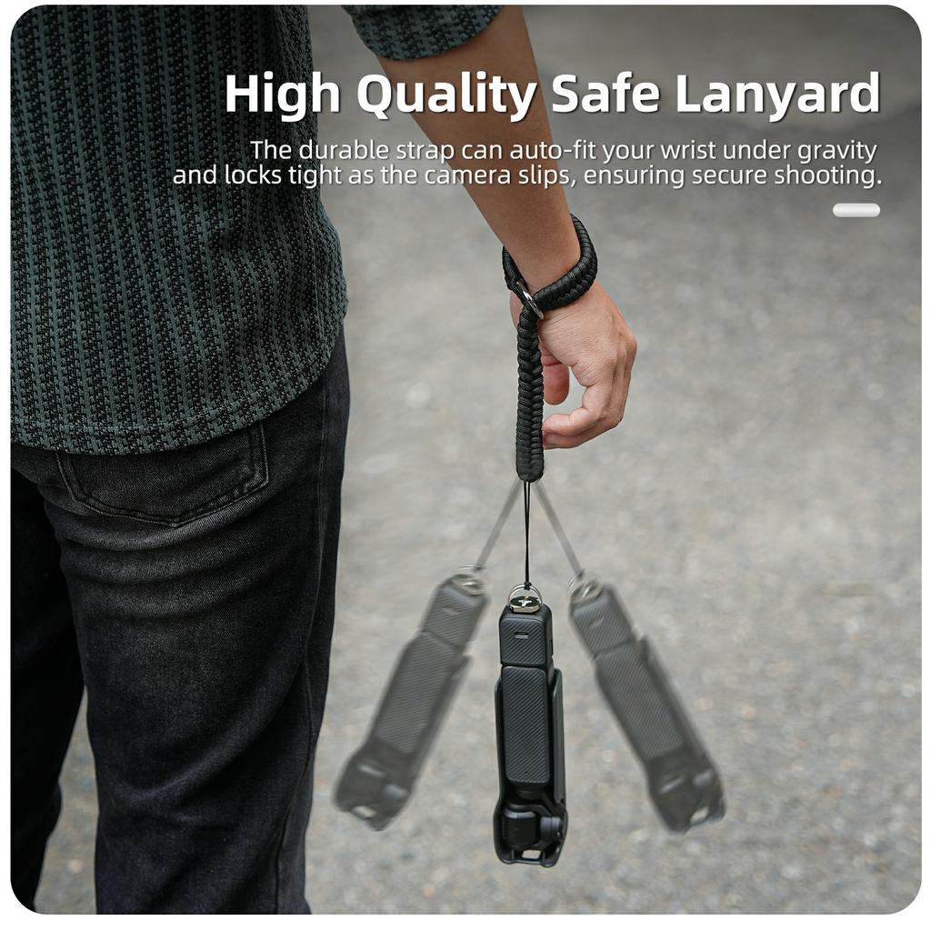 SUNNYLIFE GS039 Universelles Action-Kamera-Handgelenkband Anti-Verlust Geflochtenes Handband mit 1/4 Zoll Kohlenstoffstahl-Schraube