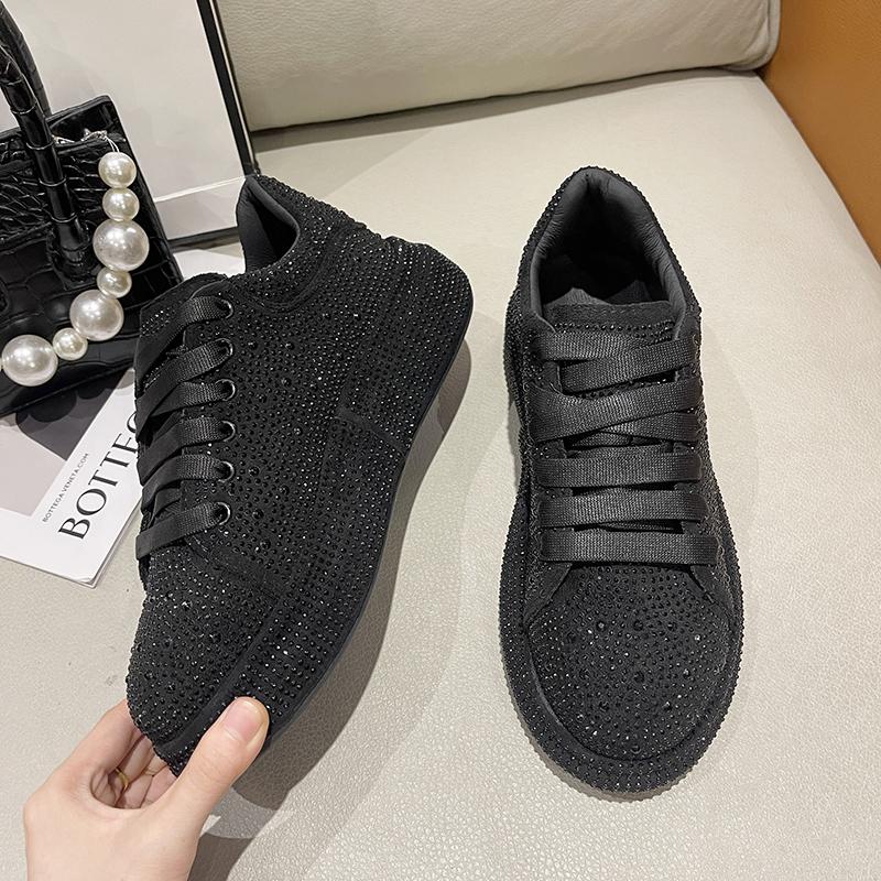 Fashion Fashion Women's Casual Shoes Water Diamond Thick Bottom Women's Sparkling Crystal Luxury Sports Shoes Designer Vulcanized Shoes