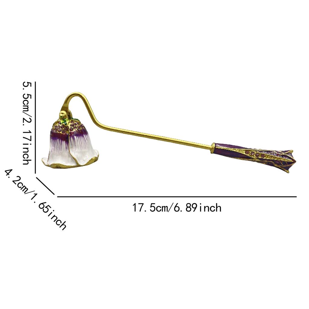 Kaarsendover met Lange Steel Anti-Slip Kaarsendover Gereedschap Gegraveerde Bloemen Wiekschaar voor Kaarsliefhebbers Huisdecoratie