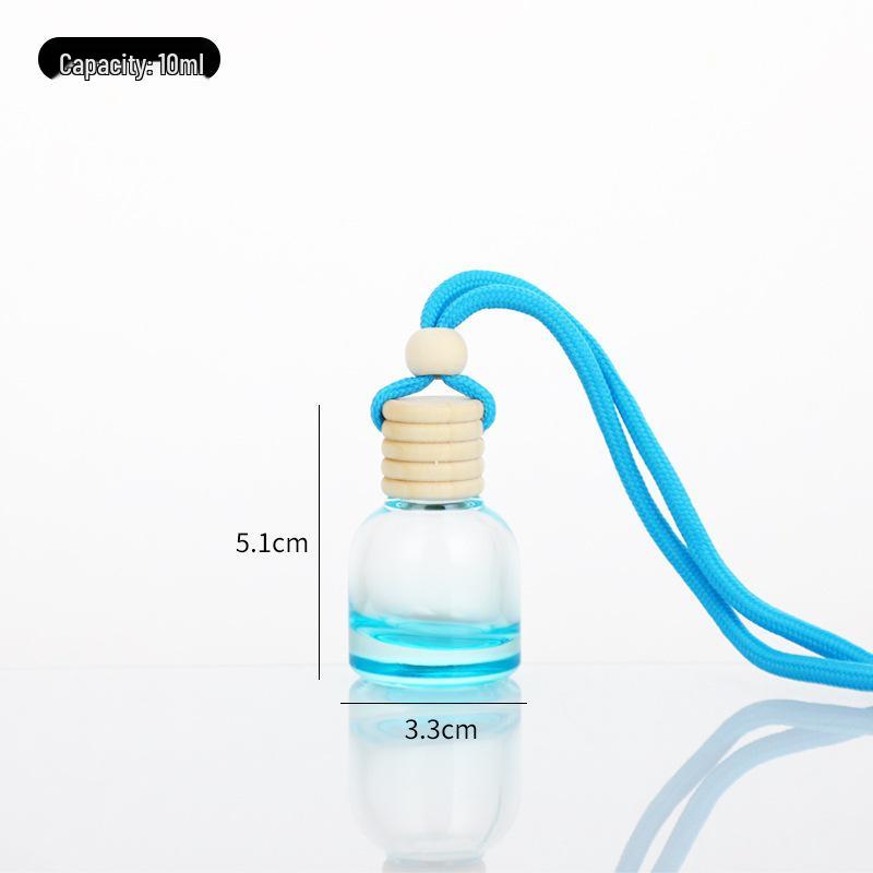 Transparent Refillable Car Air Freshener with Wooden Lid and Lanyard