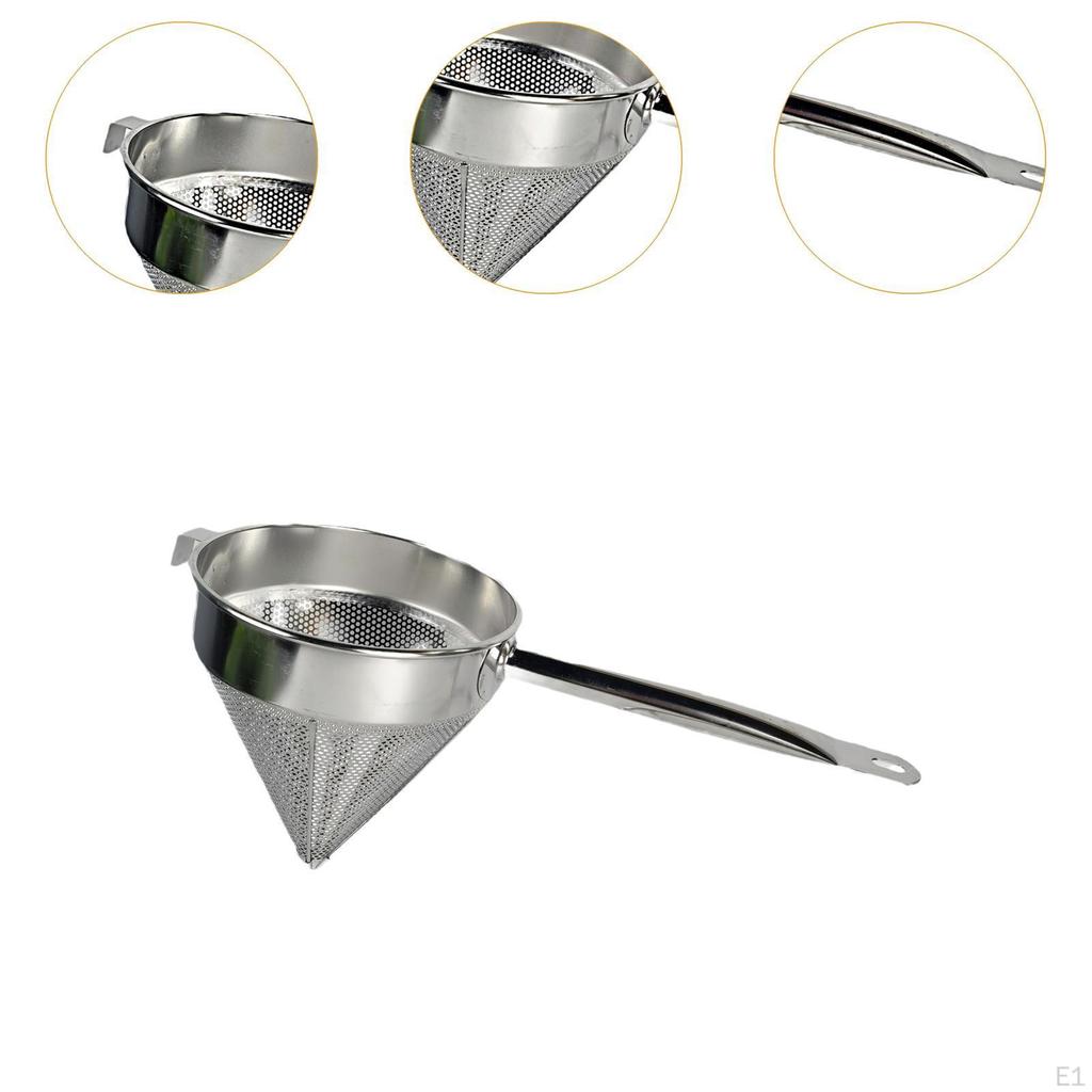 Stainless Steel Bouillon Strainer Reinforced Handle 10" In Diameter Kitchen Sifter Purees