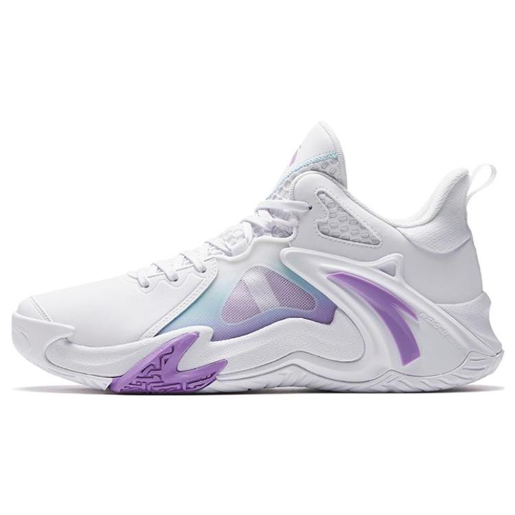 

New Anta Airspace 4 Anti Slip Wear Resistant Low Top Basketball Shoes Men s White Purple 912531608SF-2 42
