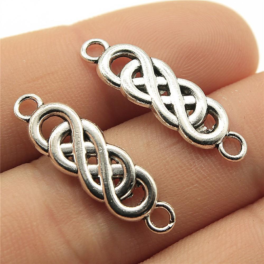 10pcs Charms Infinity Symbol Antique Silver Color Plated For DIY Jewelry Making Infinity Connector Charms