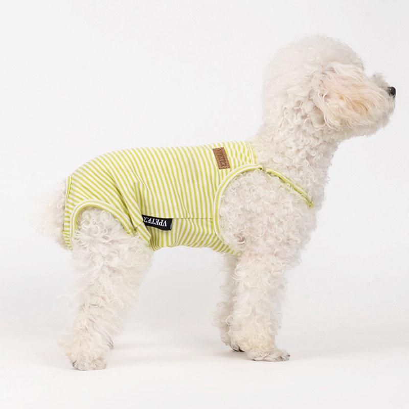 

Adjustable Female Dog Shorts Pet Washable Suspenders Physiological Pants Striped Puppy Underwear for Small Dogs Pet Supplies S зелёный
