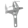 Aluminum Alloy Adjustable Wrench 6-68mm Short Handle Stubby Wrench Silver Wide Jaw Monkey Spanner Bathroom Washbasin Tube