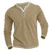 Men's Solid Color V-Neck Button Casual Sweatshirt Men's Long Sleeve Sweatshirt