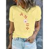 Women'S Casual Round-Neck T-Shirt with Stylish Letter Print for Spring and Summer