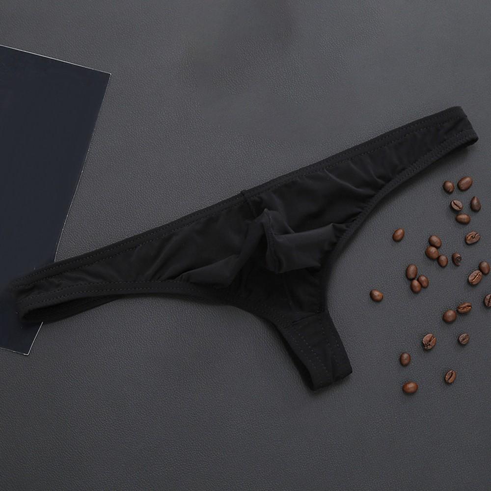 Men Sheer Thong Underwear Low Rise Stretch Bikini G-String T-Back Sexy Briefs