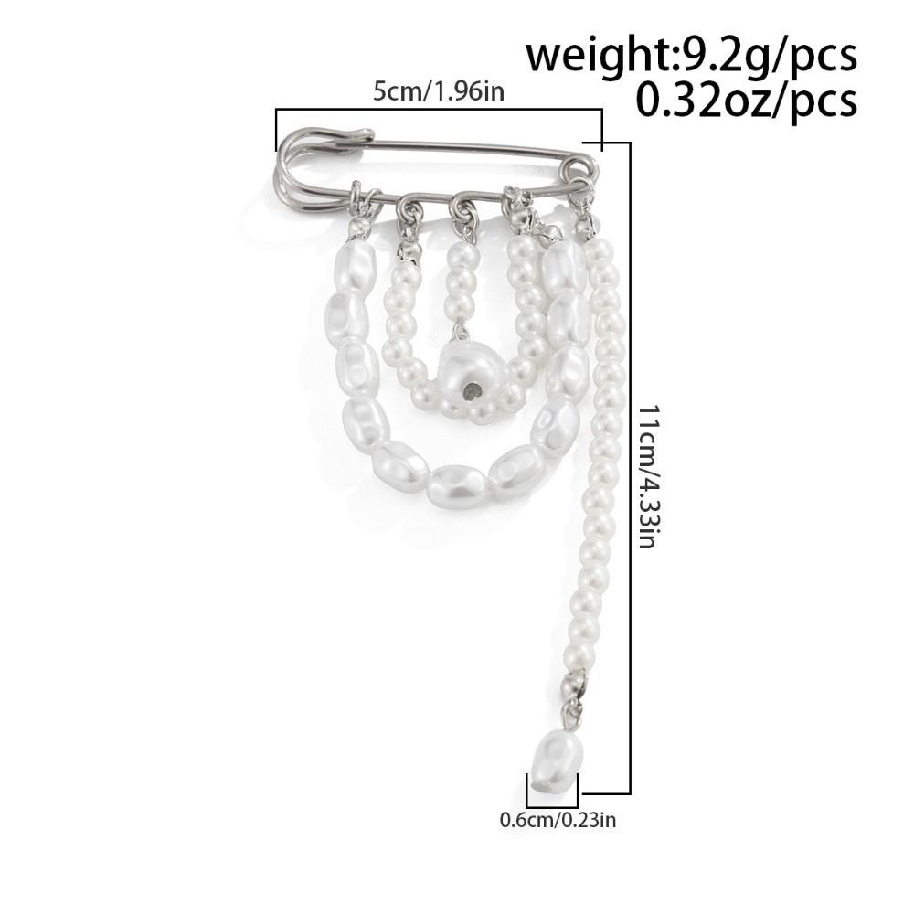 Creative Baroque Style Imitation Pearl Brooch Multi-Function Decorative Safety Pin Brooch Classic Suit Brooch Daily Wear