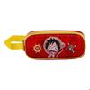 Trousse double 3d - one piece luffy - rouge - taille unique