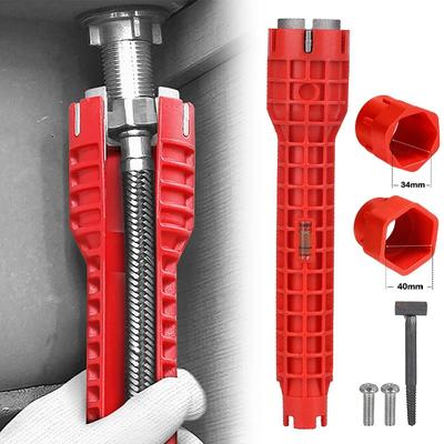 Multi-Function Sink Wrench, Anti-Slip Plumbing Tool Set For Faucet Installation, 5-In-1 Basin Wrench, Bathroom Repair Tools