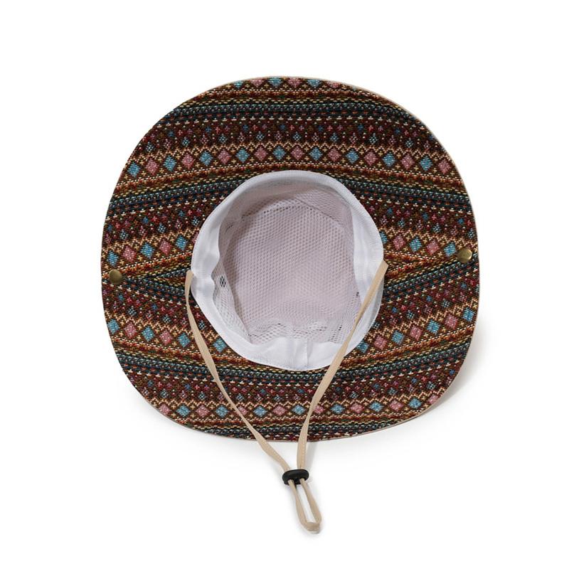 Ethnic Wind Hat Summer Vintage Mountaineering Hat Outdoor Big Brim Sun Hat Sunscreen Sunshade Fisherman Hat