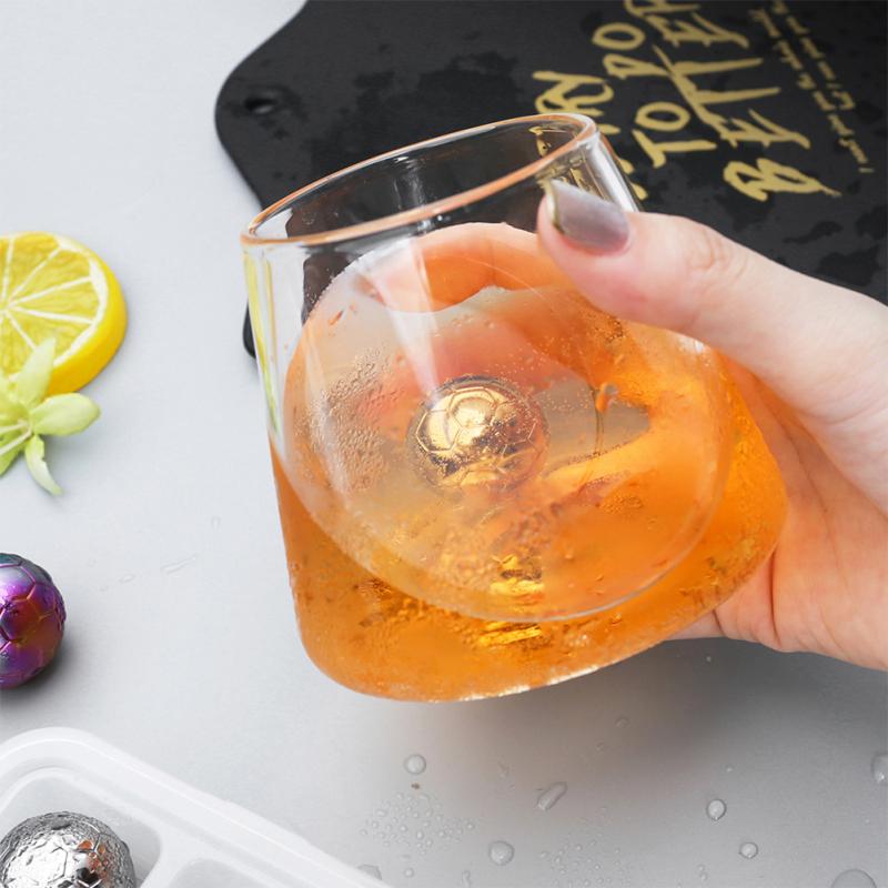 9 ks/sada Nerezová whisky ľadový tatarák Opätovne použiteľný kovový mrazený guľôčkový pivo Kocka ľadu Jedinečná