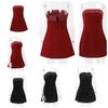 Eleganter U-Boot-Ausschnitt Sexy Rückenfrei Ärmellos Trägerlos Einfarbig Sexy A-Linien Mini-Kleid Schulterfrei Figurbetont Retro Partykleidung Clubwear Damen