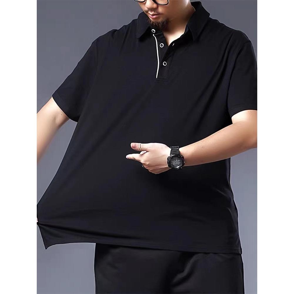 Business Feuchtigkeitstransport Weiche Qualität Atmungsaktiv Herren Lockeres Poloshirt--Knitterarm Lässig Sportlich Kurzarm Halshemd