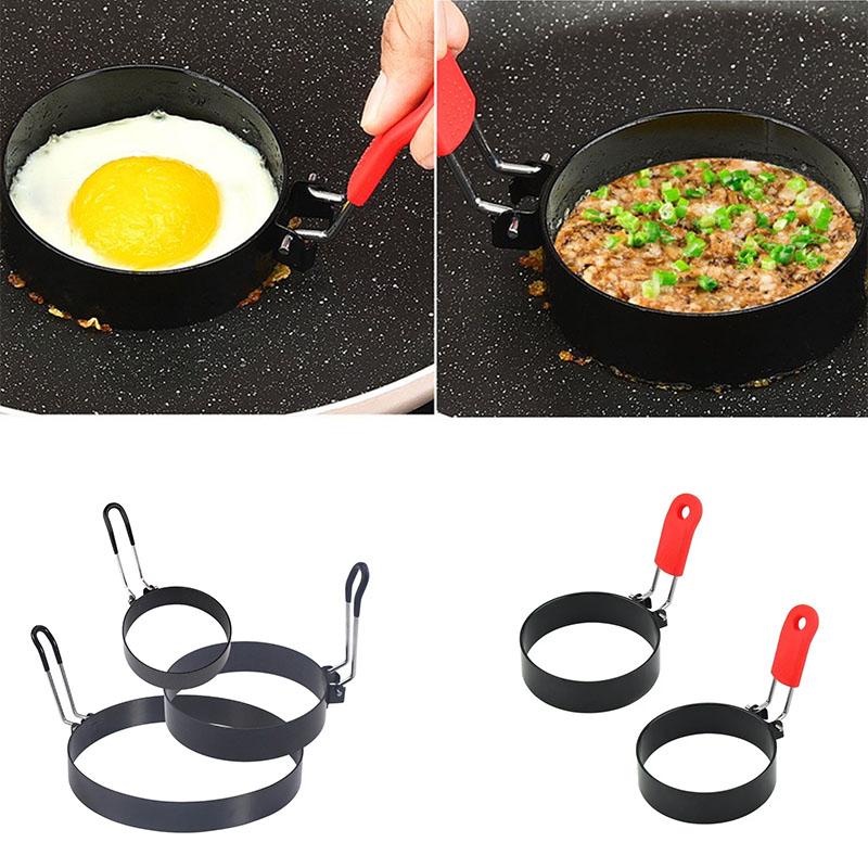 Non-stick rund äggringform med handtag för stekning och matlagning Perfekta frukostägg, pannkakor och mer Köksredskap