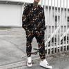2024 Men's Long Sleeve T-shirt Two-piece European Charm 3d Printed Pattern Popular Street Wear  Loose Suit