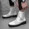 Fashion Men's High Top Sandals Mesh Lace-Up Ventilate Roman Sandals Fashion Boots Platform Shoes Man Summer White Short Boots Boots Male