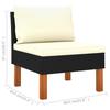 Garden Sofa - VIDAXL - 3 Seater - Eucalyptus Wood - Woven Resin - Plush Comfort
