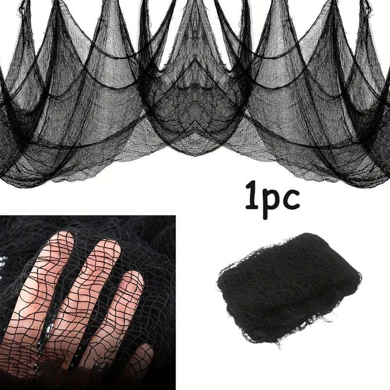 Halloween Gauze Fabric Black Chunky Gauz Fabric Haunted House Diy Decorative Gauze Horror Party Scene Props Halloween Decoration