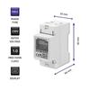 Qoltec Single-phase Electronic Meter | Energy Consumption Meter for DIN Rail | 230V | 60A | LCD | 2P