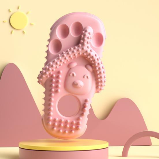 Jouet à mâcher pour chien en forme de pantoufle Caoutchouc Pantoufle Jouet de dentition pour chiot Jouet de nettoyage des dents pour mordeurs agressifs Mordiller Mâcher