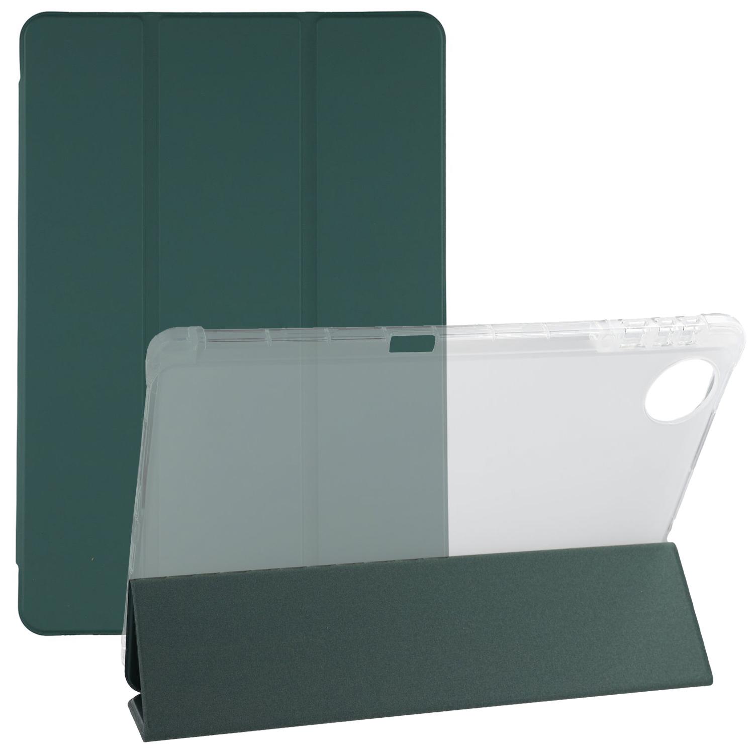 

For Honor Pad 10 Case with Pen Slot Tri-Fold Stand PU Leather+TPU Tablet Cover Auto Wake/Sleep Midnight Green