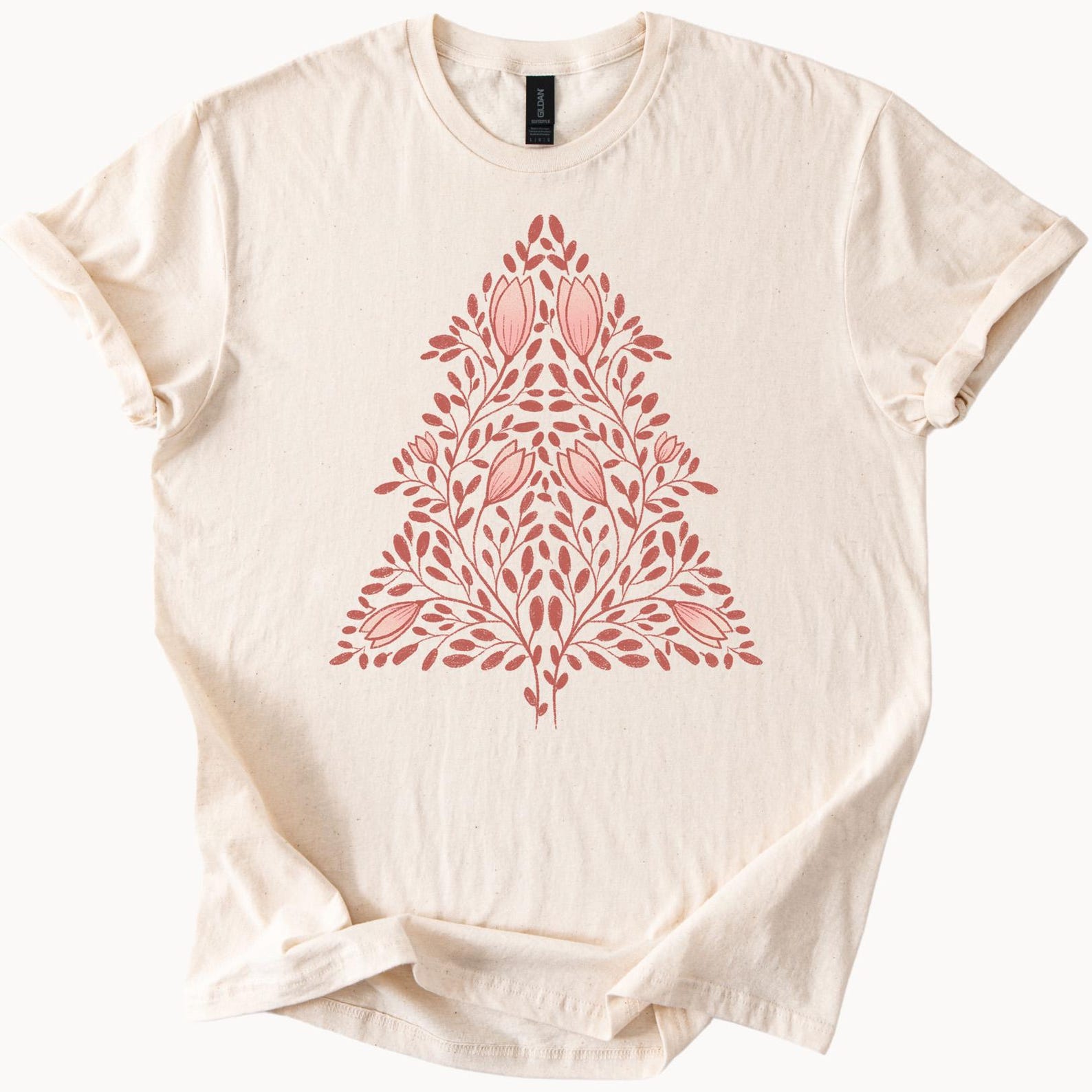 Floral Tree Pattern Shirt Tshirt Nature Inspired Graphic Tee 130
