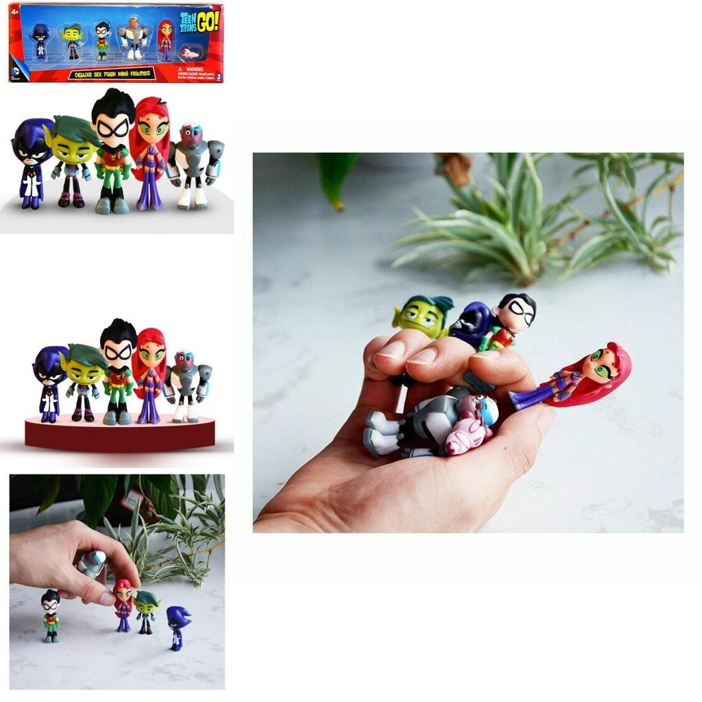 Set Miniatura Colorato Teen Titans Go Con Personaggi Robin Raven Beast Boy Starfire
