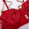 2023 European & American Sexy Lingerie with Metal Chain Three-Piece Set