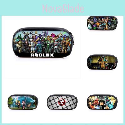 Vibrant Roblox Single Layer Pencil Case Durable Polyester Rectangular Kids Stationery Bag