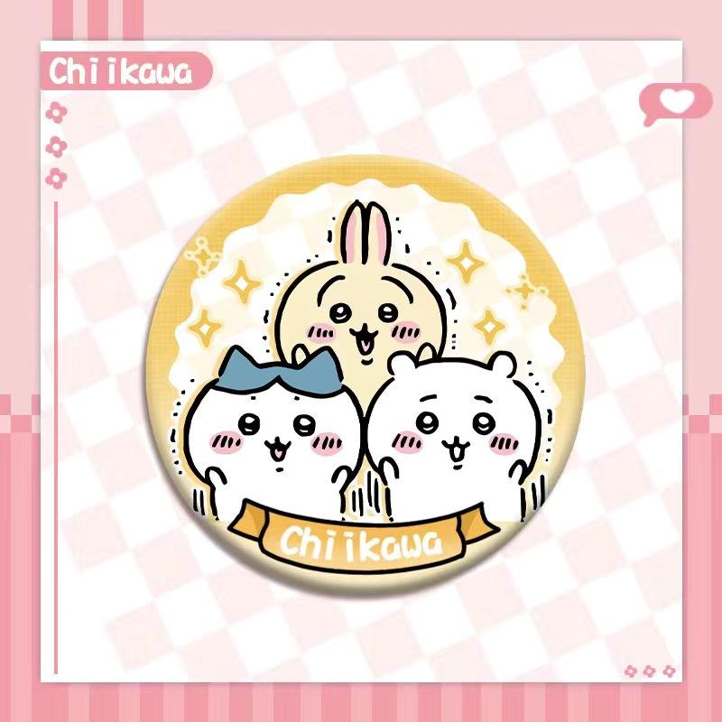 Chiikawa Jii Badge Emoticon Pack Usachi Hachiware Cute Cartoon Series Peripheral HD Tinplate Laser Bars Friend Gift