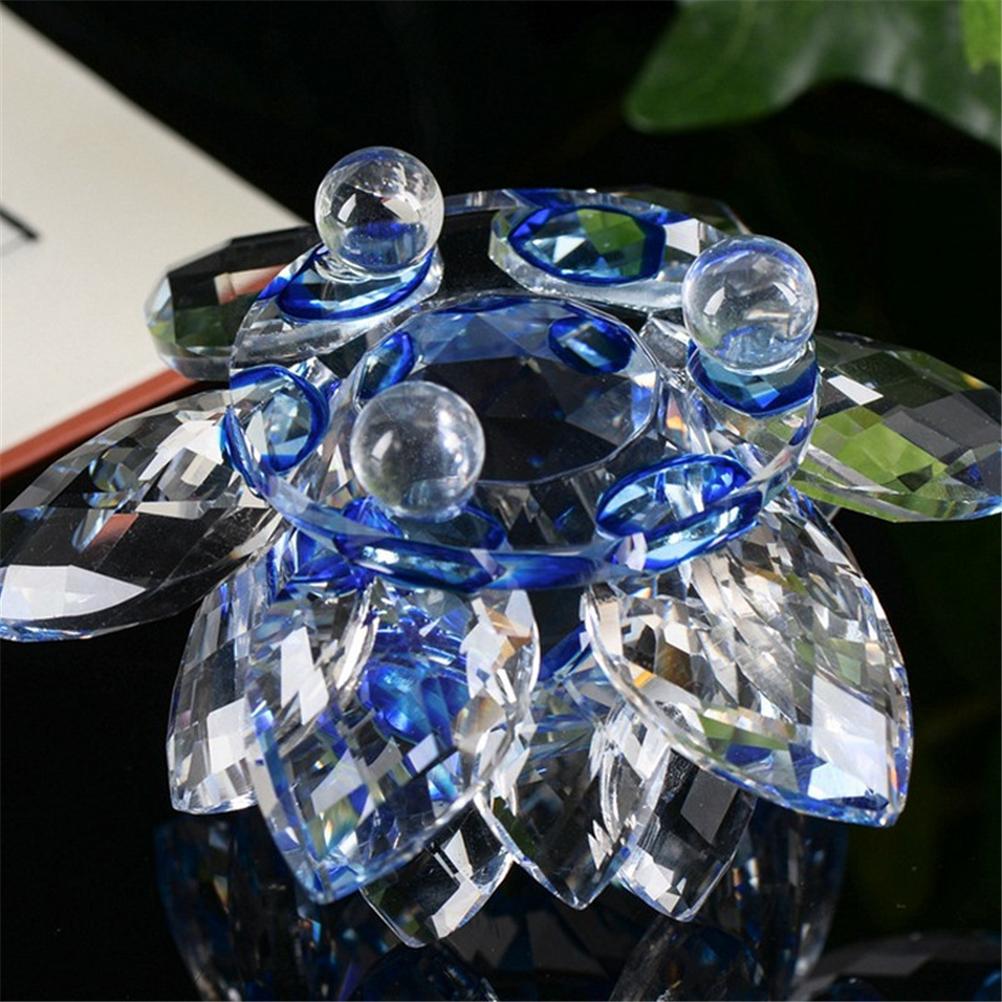 Blue Crystal Lotus Decorative Ornament (80mm)