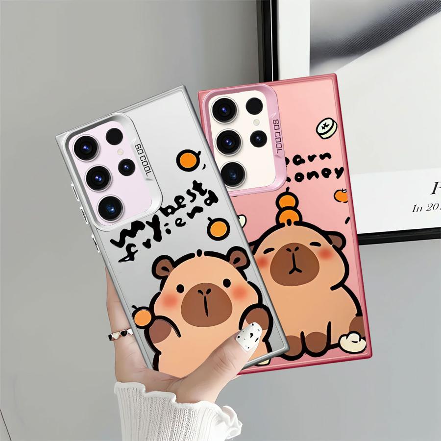 Cute Capibala Phone Case for Samsung Galaxy S21 S25 S23 S24 FE S22 Ultra S24Ultra S20 FE Note 20 Ultra S25Plus Soft Shell