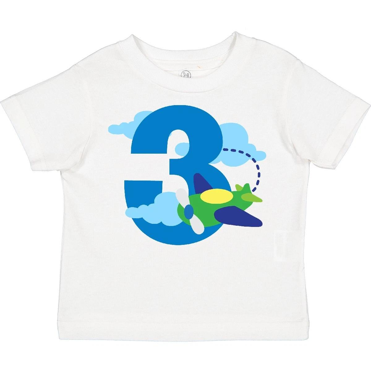 

Inktastic 3rd Birthday Airplane Pilot Toddler kids boys T-Shirt 3 Year Old Im Three Plane 110