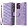 For Motorola Moto G86 5G Wallet Case Rhombus Stitching Line PU Leather Phone Cover with Wrist Strap