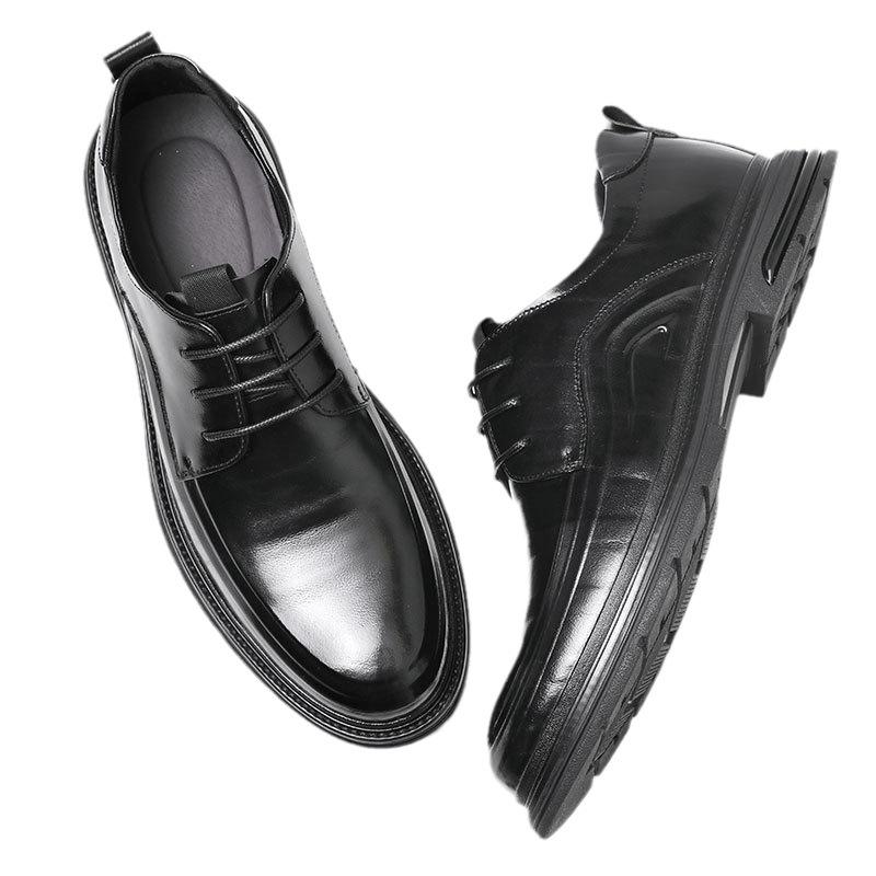 First Layer Cowhide Men's Shoes New Autumn Business Dress Leather Shoes Men's British Trend Leather Young Single Shoes Men's