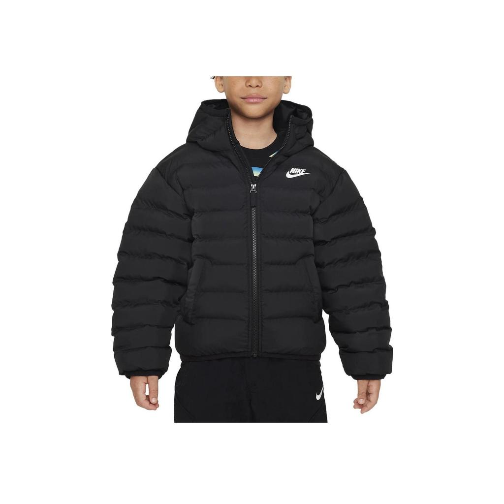 Nike Loose Hooded Jacket With Fitted Letter Print Kids Tops FD2845-010