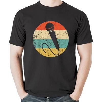 Microphone Silhouette Retro Karaoke Singer T-Shirt, Sweatshirt, Hoodie for Men, Women, Kids