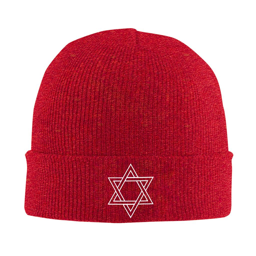 Emblem of Israel Bonnet Hat Cool Knitted Hats Unisex Women Unisex Israeli Flag Warm Winter Skullies Beanies Caps
