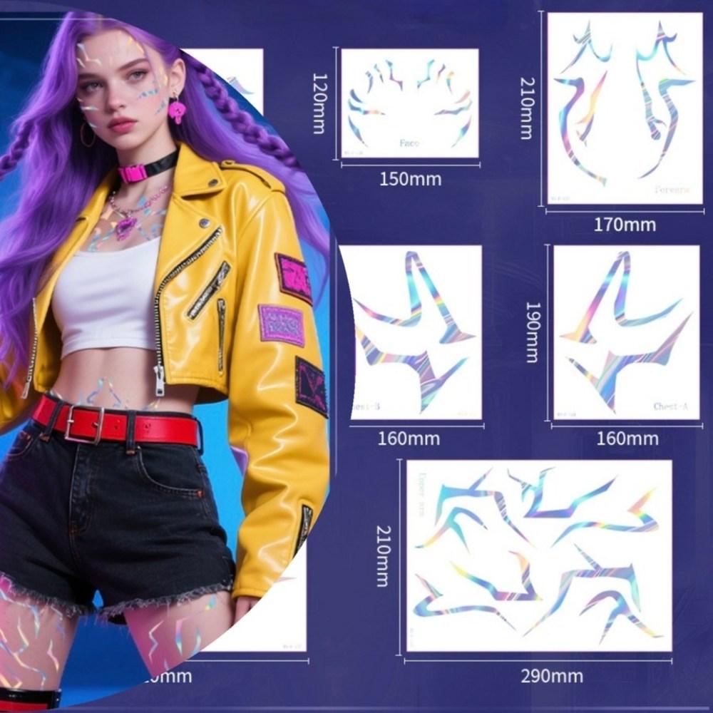 Modern Sisters Kedehun Cosplay Demon Hunters Halloween Tattoo Sticker Tattoo #2 Sticker 8 Types 1 pcs