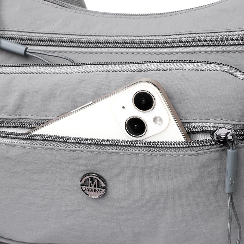 Women Shoulder Bag Multi-Compartment Crossbody Bag Solid Color Mother Bag