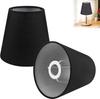 2 Pcs Black Linen Fabric Clip On Small Lampshade Tube Bulb Cover Suitable for Bedroom Bedside Lamp Wall Lamp Replacement Cover